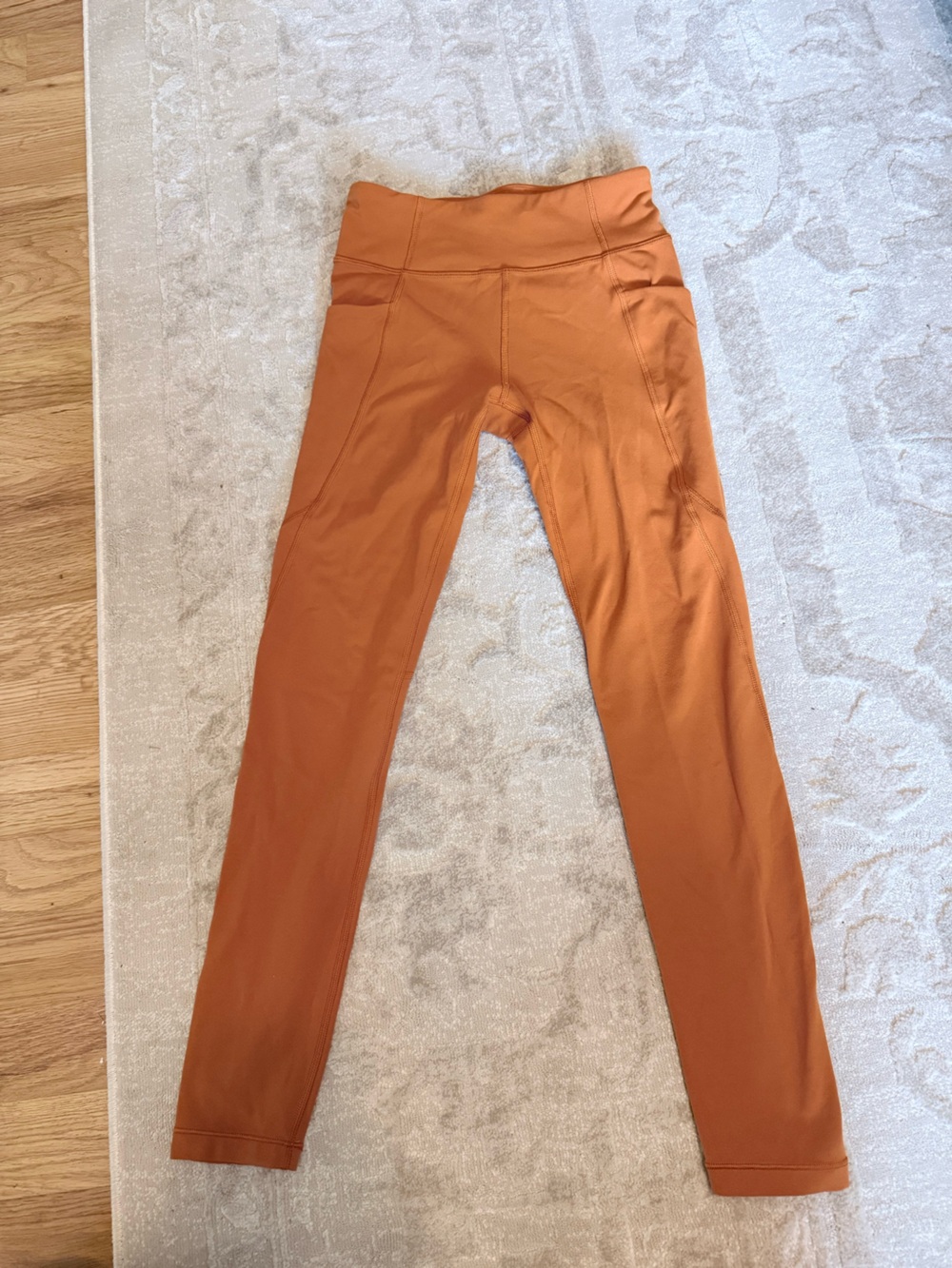 Athletes Leggings Burst Orange Color Girls Size 12 GUC